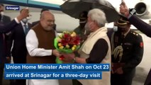 Home Minister Amit Shah arrives in Srinagar