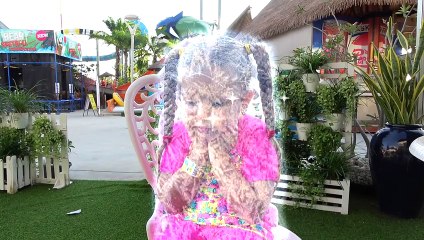 Diana and Papa have fun at the water park