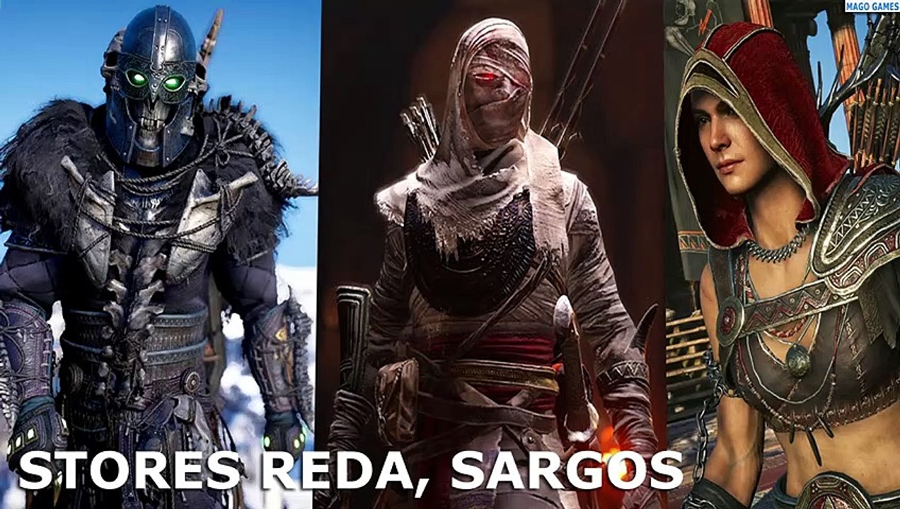Assassins Creed Valhalla, Odyssey, Origins Stores Reda & Sargos to Get Best Weapons  & Armor
