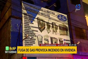 Fuga de gas provoca incendio en vivienda de La Victoria