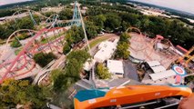 Goliath Roller Coaster (Six Flags Over Georgia) - 4K Roller Coaster POV Video - Front Row