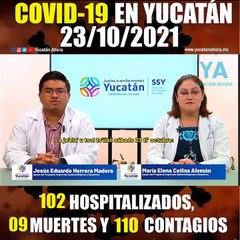 Panorama de Covid-19 en Yucatán. Actualización al 23 de octubre de 2021