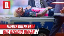 Duván Vergara sufrió terrible golpe en el partido Rayados vs Necaxa