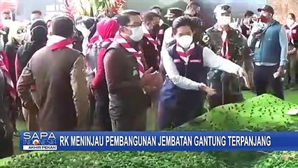 Ridwan Kamil Tinjau Pembangunan Jembatan Gantung di Bogor yang Direncanakan Rampung Tahun 2023