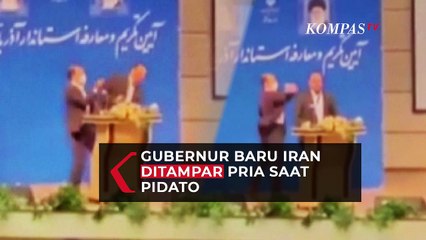 Detik-Detik Gubernur di Iran Ditampar Pria saat Berpidato