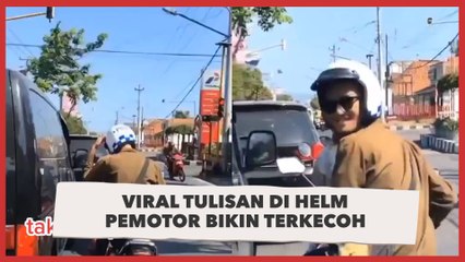 Viral Tulisan di Helm Pemotor Bikin Terkecoh, 'Bacanya Auto Deg-degan'