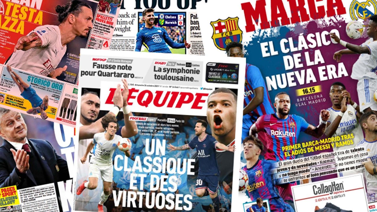 La presse espagnole s’enflamme pour le Clasico d’un nouvel âge, Lionel Messi à l’assaut du Vélodrome