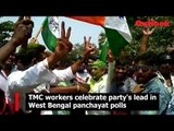 TMC workers celebrate party's lead in West Bengal panchayat polls