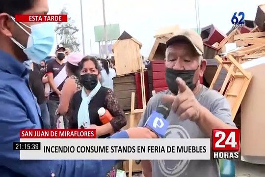 Incendio de gran magnitud se registró en feria de muebles en SJM