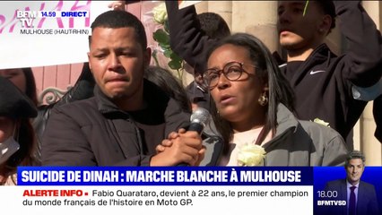 L'émotion de la mère de Dinah à Mulhouse lors de la marche blanche en hommage à sa fille
