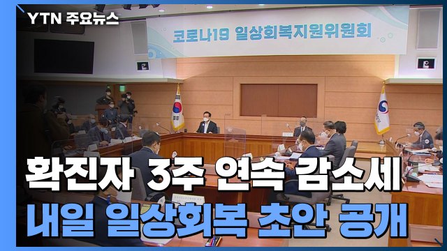 확진자 3주 연속 감소세...내일 단계적 일상회복 초안 공개 / YTN