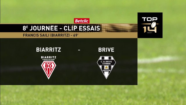 TOP 14 - Essai de Francis SAILI 2 (BO) - Biarritz Olympique - CA Brive - J08 - Saison 2021/2022