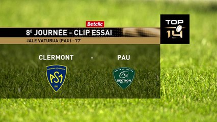 TOP 14 - Essai de Jale VATUBUA (ASM) - ASM Clermont Auvergne - Section Paloise - J08 - Saison 2021:2022