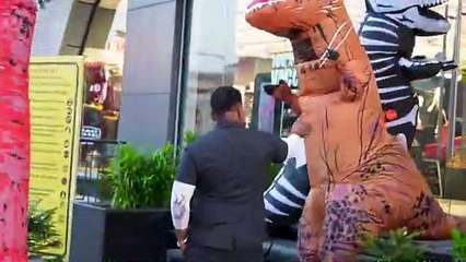 Dinosaurs Walking in Public Prank Hilarious Public Reaction