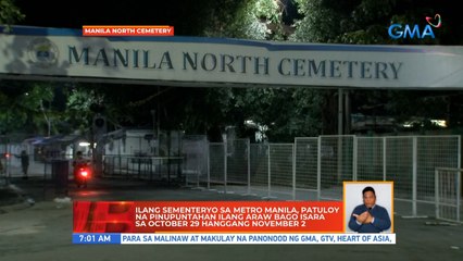 Ilang sementeryo sa Metro Manila, patuloy na pinupuntahan ilang araw bago isara sa October 29 hanggang November 2 | UB