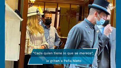 "Ratero": Captan a Peña Nieto saliendo de un hotel de lujo en Roma y mujer lo increpa