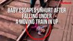 Baby Escapes Unhurt After Falling Under A Moving Train In Uttar Pradesh