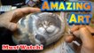 Painting a Cat on a Sea Rock ! Rock Painting Art by Roberto Rizzo