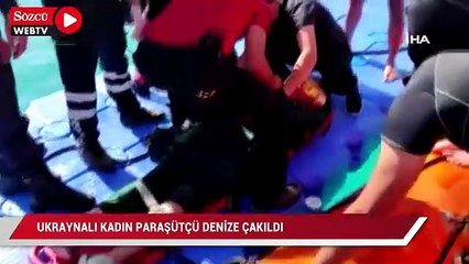 Ukraynalı kadın paraşütçü denize çakıldı