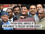 Piyush Goyal Arrives At Parliament To Present Interim Budget