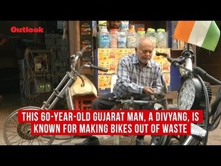 This 60-year-old Gujarat man, a Divyang, is known for making bikes out of waste