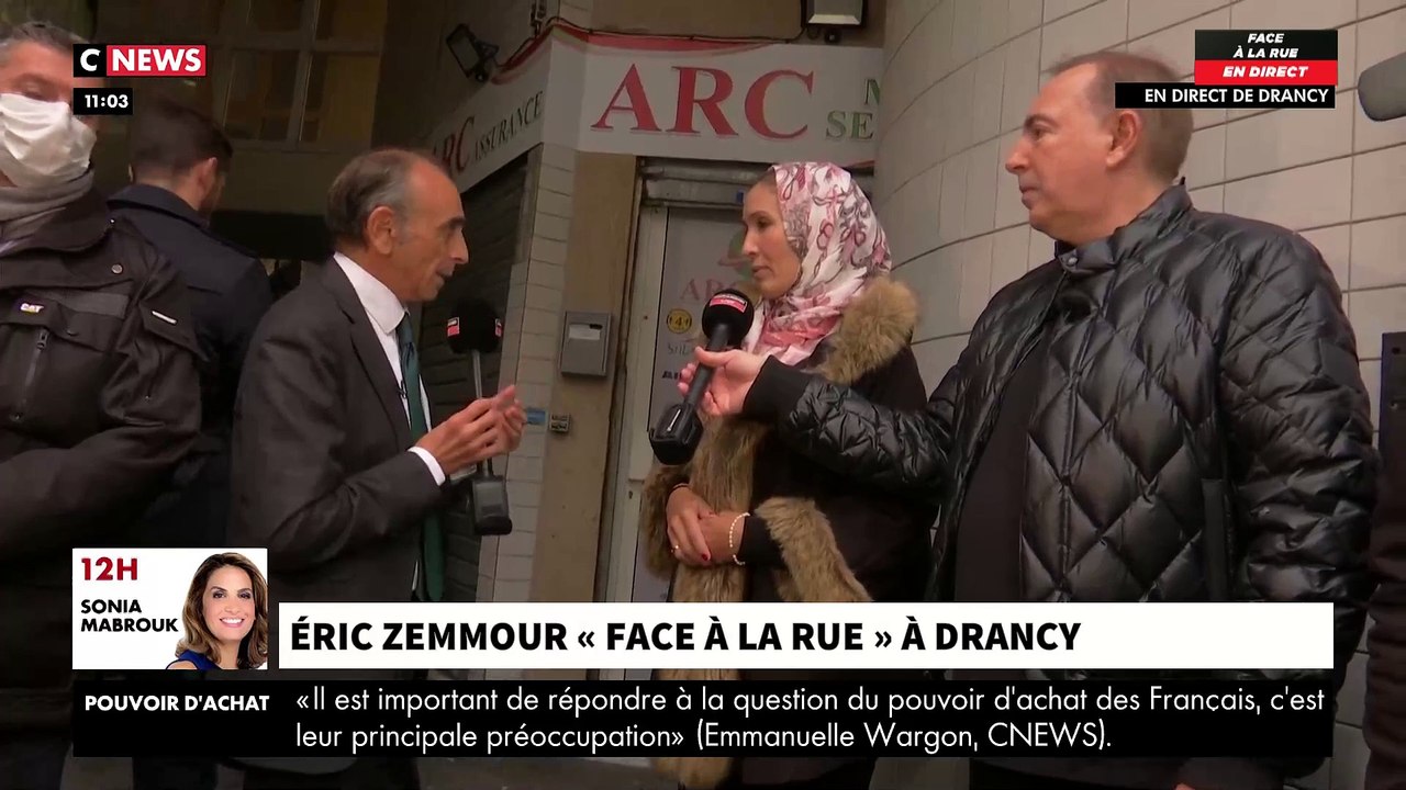 Eric Zemmour face à une femme voilée en direct à Drancy : « Enlevez votre cravate, j’enlève mon voile » - VIDEO