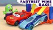 Toy Car Racing Farthest Wins Race with Pixar Cars 3 Lightning McQueen in this Funlings Race Toys versus PJ Masks in this Family Friendly Full Episode Video for Kids from Kid Friendly Family Channel Toy Trains 4U
