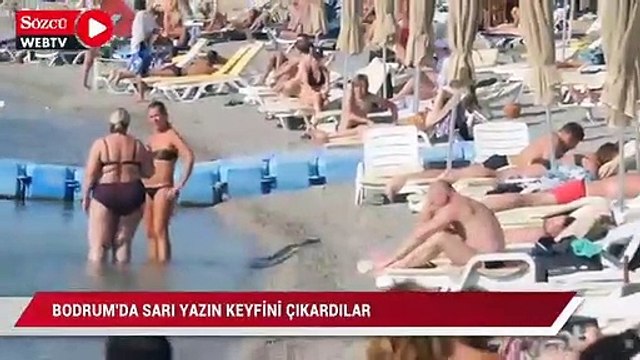 Bodrum’da sarı yazın keyfini çıkardılar, sıcak hava tatil uzattı
