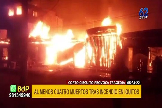 Al menos dos muertos, cinco desaparecidos y diez viviendas calcinadas deja incendio en Iquitos
