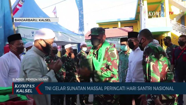 Peringati Hari Santri Nasional, Korem 101/Antasari Gelar Sunatan Massal di Pondok Pesantren
