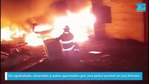 Un apuñalado, viviendas y autos quemados por una pelea vecinal en Los Hornos