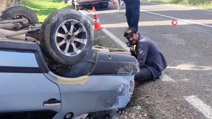 TIR'a çarpmamak için direksiyonu kırdı... Hurdaya dönen aracının başında gözyaşı döktü