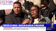 La mère de Dinah, jeune lycéenne qui s'est suicidée, s'exprime lors de la marche blanche en son honneur.