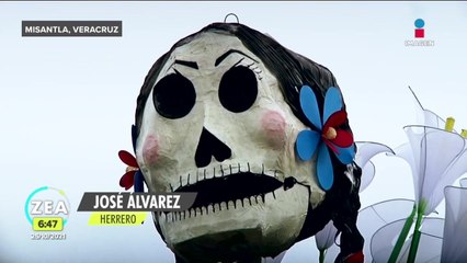 Instalan catrina monumental en Misantla, Veracruz
