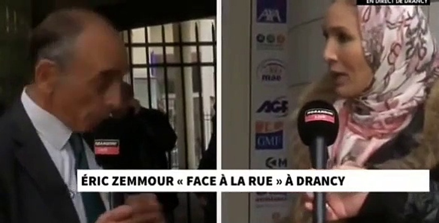 El posible candidato frances Éric Zemmour se encara con una ciudadana por llevar velo
