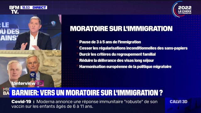 Michel Barnier veut un moratoire sur l'immigration: C'est une promesse et un engagement, (...) ce n'est pas un coup
