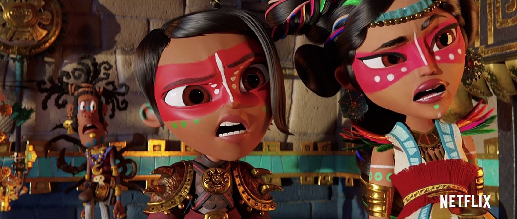 O Rei e a Rainha Teca conhecem os três guerreiros | Maya e os 3 Guerreiros