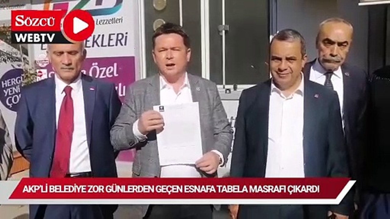 AKP'li belediye, zor günlerden geçen esnafa tabela masrafı çıkardı 