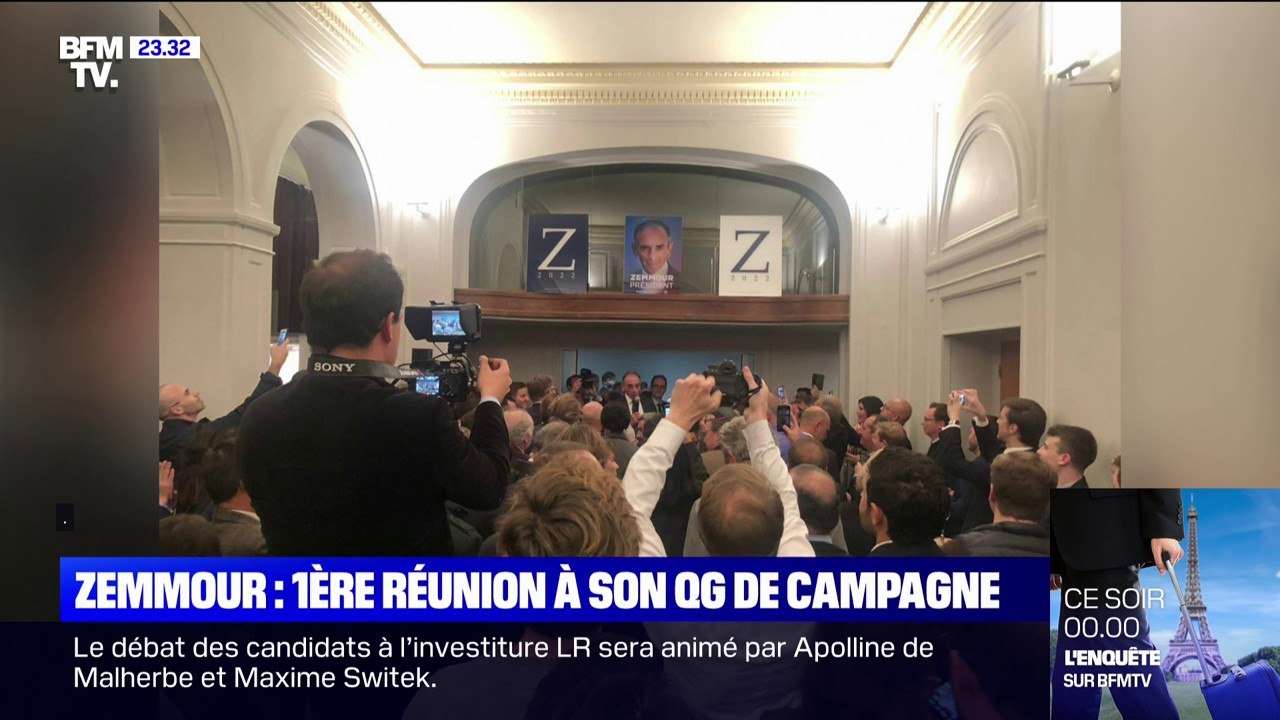Éric Zemmour a retrouvé son équipe pour une première réunion à son QG de campagne