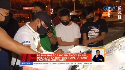 P6.8-m halaga ng umano'y shabu, nasabat sa buy-bust operation; 2 suspek, arestado | UB
