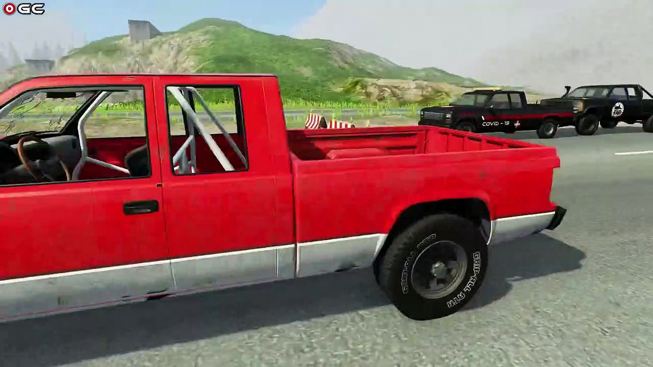 Cars VS POLİCE CHASE  & JUMP BRİDGE #4 - BeamNg Drive