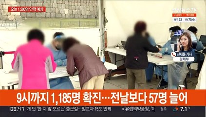 어젯밤 9시까지 1,185명…오늘 1,200명대 예상