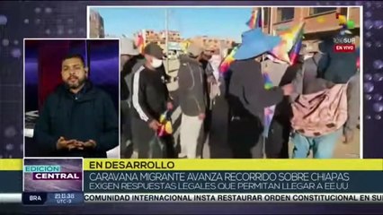 Caravana migrante de paso por territorio mexicano exige respuesta legal para llegar a EE.UU.