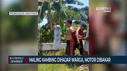 Maling Ternak Babak Belur Dihajar Warga, Motornya Hangus Dibakar