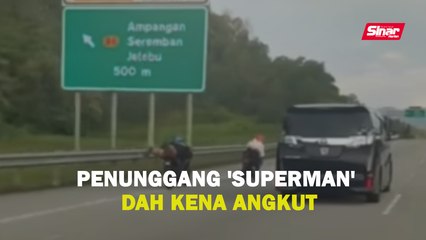 Penunggang 'Superman' dah kena angkut