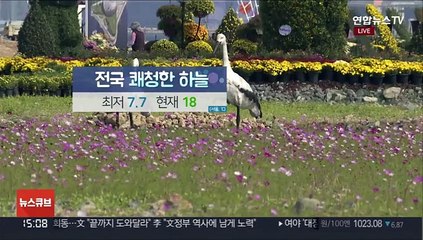 [날씨] 전국 쾌청한 하늘…큰 일교차·건강 유의