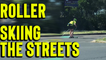 'Driver spots a guy roller-skiing on the roads of Sydney during summer '