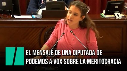 Una diputada de Podemos, sin dejar de mirar a Vox, habla de forma rotunda sobre la meritocracia