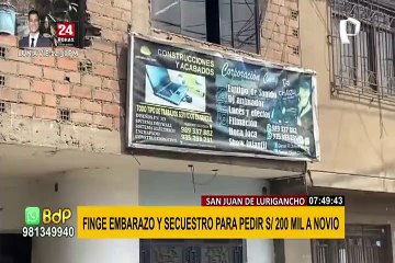SJL: mujer fingió embarazo y secuestro para pedir S/ 200 mil a su esposo