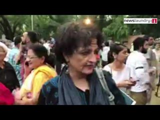 Newslaundry speaks to  Seema mustafa  at #NotInMyName protest